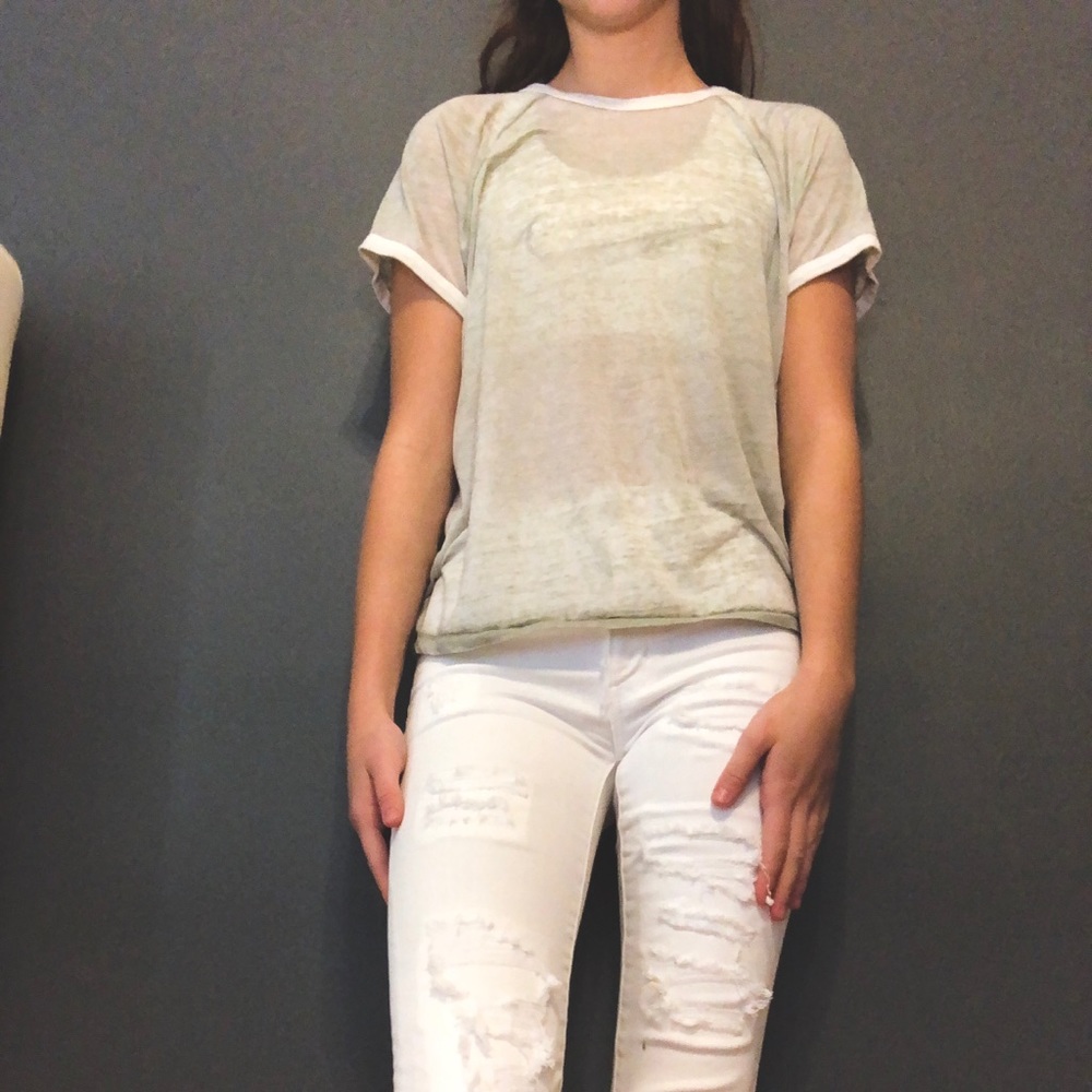 Grey and white basic tee